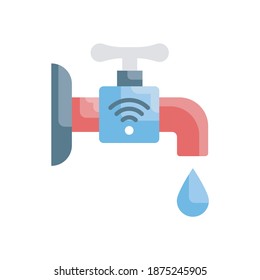 Smart Water Flat Vector Illustration. EPS 10 File 
