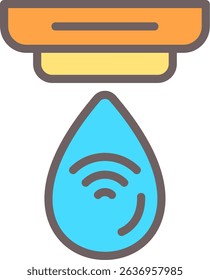Smart Water Leak Detector Filled Style Icon Design