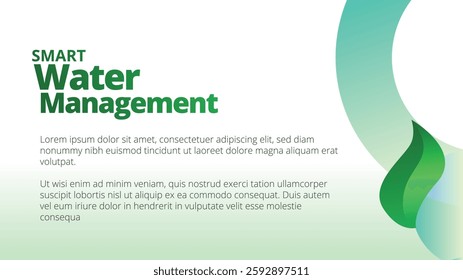 Smart Water Management concept. presentation templates corporate business annual report layout. abstract green leafs with line gradient clean look vector template 