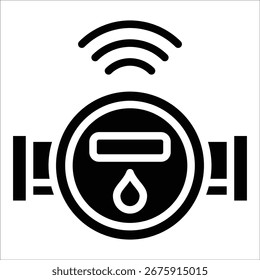 Elemento elegante del icono del contador de agua para el diseño