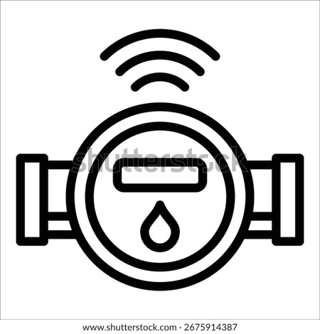 Smart Water Meter Icon Element For Design