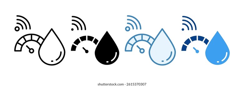Smart Water Meter Icon Set Multiple Style Collection
