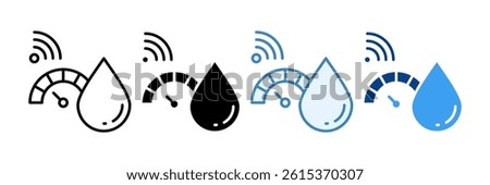 Smart Water Meter Icon Set Multiple Style Collection