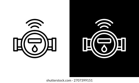 Smart Water Meter White Icon Set Design