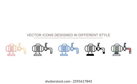 Smart Water Pump icon design with white background stock illustration