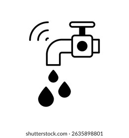Smart Water Tap Icon vector stock illustration