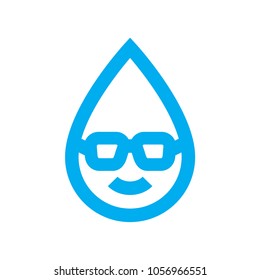 Smart water use icon. Wise water consumption water drop character symbol isolated on white background. Vector illustration.