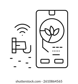 smart watering system line icon vector. smart watering system sign. isolated contour symbol black illustration