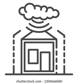 Smart weather warning icon. Outline smart weather warning vector icon for web design isolated on white background