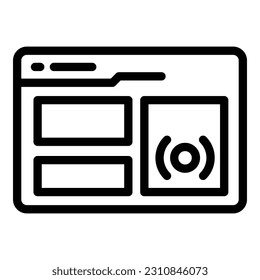 Smart web click icon outline vector. Phone app. Finger button