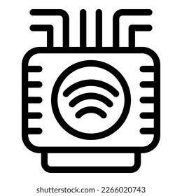 Smart wifi box icon outline vector. Home tv. Computer monitor