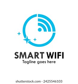 Smart wifi design logo template illustration