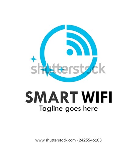 Smart wifi design logo template illustration