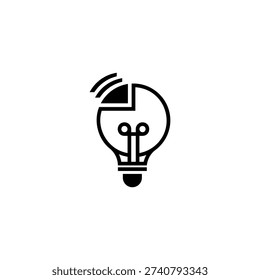 Smart WiFi Light Bulb Logo Template – Modern Flat Vector Icon for Technology Business Branding