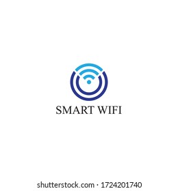 smart wifi logo template icon design