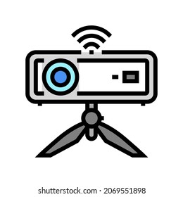 smart wi-fi mini projector color icon vector. smart wi-fi mini projector sign. isolated symbol illustration