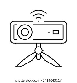 smart wi-fi mini projector line icon vector. smart wi-fi mini projector sign. isolated contour symbol black illustration