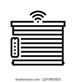 smart window blinds home line icon vector. smart window blinds home sign. isolated contour symbol black illustration