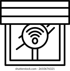 Smart Window Blinds Vector Line Icon Design