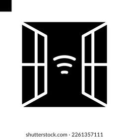 vector de estilo de glifo de icono de ventana inteligente