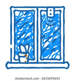 smart window sensor home doodle icon sketch vector. smart window sensor home sign. isolated symbol illustration