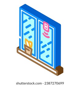 smart window sensor home isometric icon vector. smart window sensor home sign. isolated symbol illustration