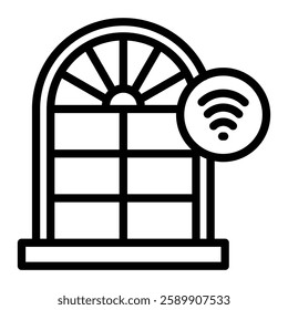 Smart Window Vector Line Icon Design For Persoanl And Commercial Use