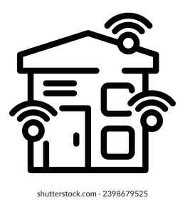 Smart wireless home icon outline vector. Voice control system. Interactive artificial intelligence center