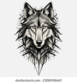 Smart wolf head Elegant VECTOR ILLUSTRATION DESIGN