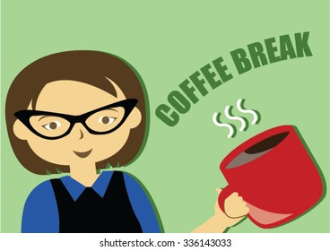smart woman with coffee