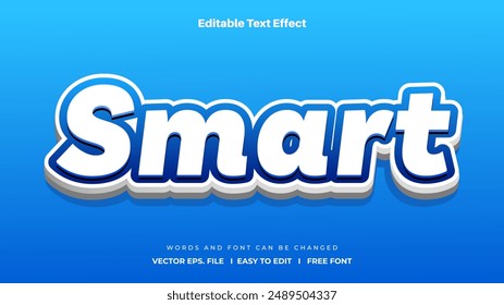 Smart word 3d bold editable text effect style.