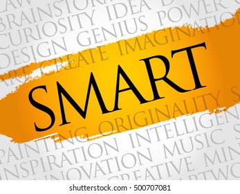 SMART word cloud collage, creative business concept background