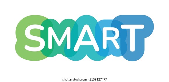 Smart word colorful typography vector banner.