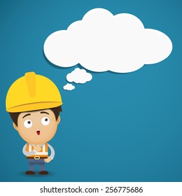 Smart worker cartoon character eps 10 vector illustration