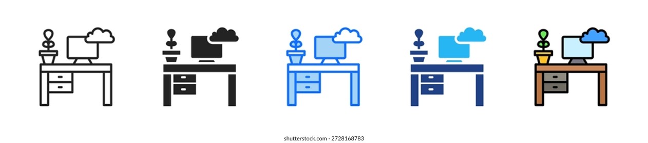 Smart Workspace Icon Set Multiple Style Collection