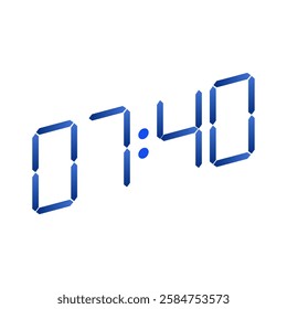 Smart wristwatch screen with a countdown feature at 17:40 in the evening on white background