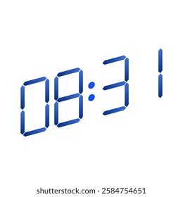 Smart wristwatch screen with a countdown feature at 08:31 in the evening on white background