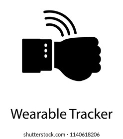 A smart wristwatch type wearable tracker, glyphvector icon design