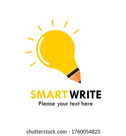 Smart write logo template illustration. suitable for education, app, website, games, brand, media etc