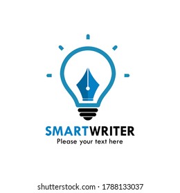 ilustración de plantilla de diseño de logotipo de escritor inteligente. adecuado para la educación, marca, sitio web, móvil, creativo, tecnológico, innovación, etc