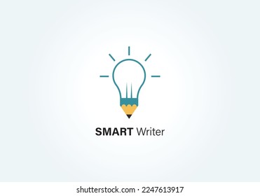 smart writer logo design template for business. writer logo and icon