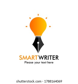 Smart writer logo template illustration. suitable for education, brand
