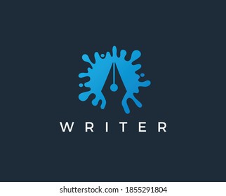 Smart writer vector logo template. This logo suitable for business and finance or education school