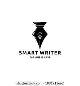 Smart Writer Vector Logo Template, This Logo Suitable for Business and Finance or Education School