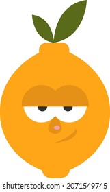 Smart yellow lemon, illustration, vector, on a white background.