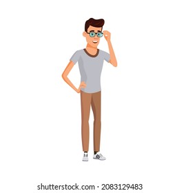 smart young man speaking with lecturer on courses cartoon vector. smart young man speaking with lecturer on courses character. isolated flat cartoon illustration