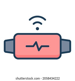 smartband band monitoring health single isolated icon with filled line style