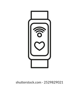 Smartband icon flat line symbol set.