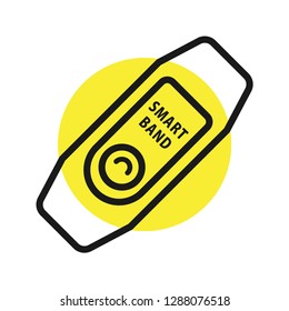 Smartband icon. Flat icon style. Stroke outline vector. Isolate on white background.
