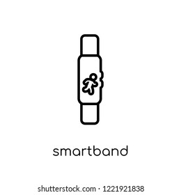 smartband icon. Trendy modern flat linear vector smartband icon on white background from thin line Electronic devices collection, outline vector illustration